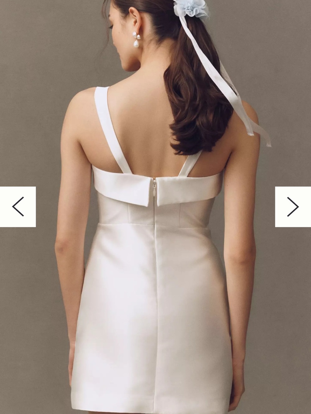 BHLDN Sleeveless Square-Neck Taffeta A-Line Mini Dress - Picture 2 of 7